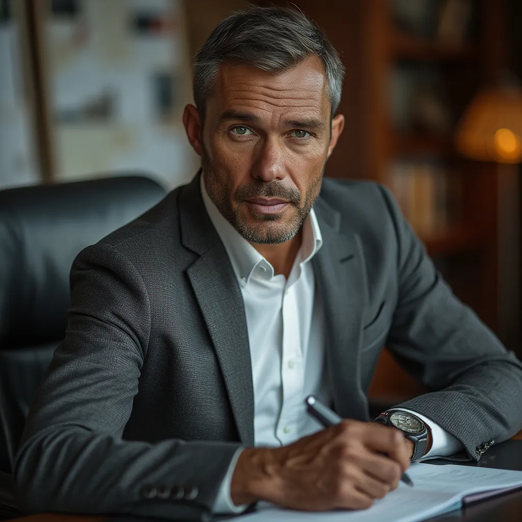 Retrato de Juan Gómez, cliente satisfecho.